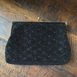 Black beaded handbag